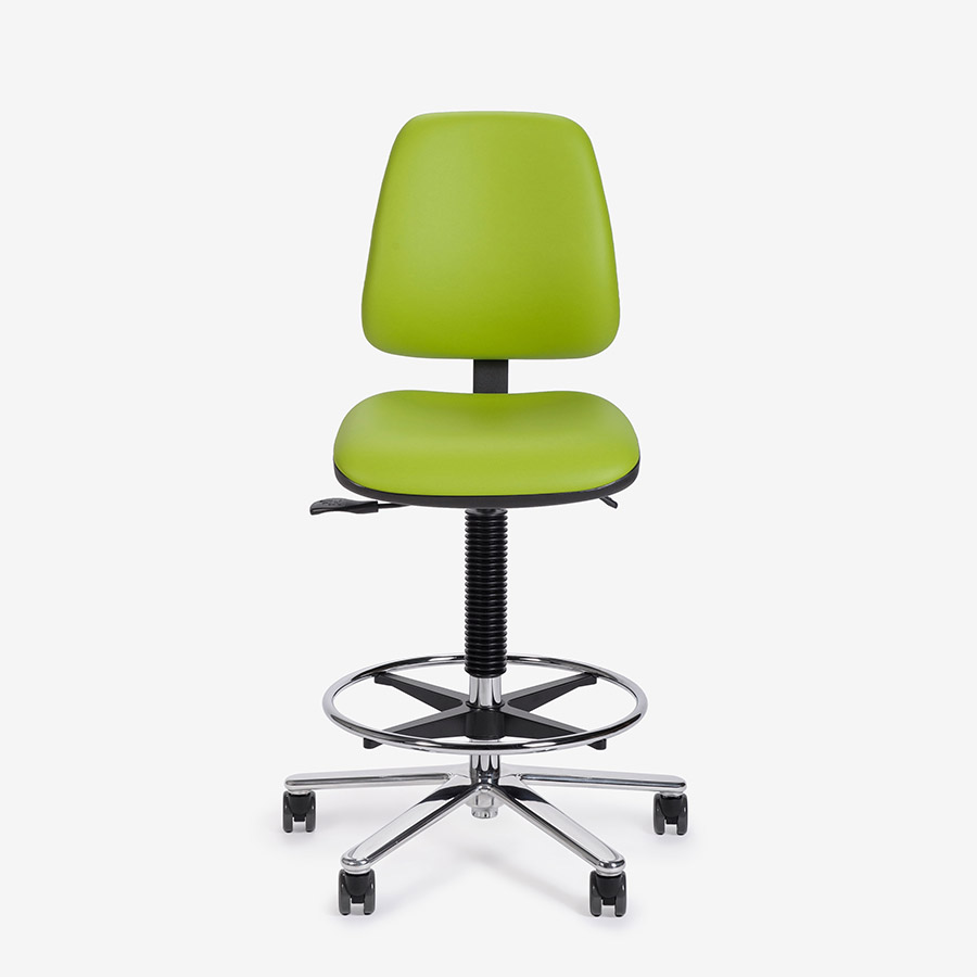 Evora ergonomische werkstoel groen met voetsteun