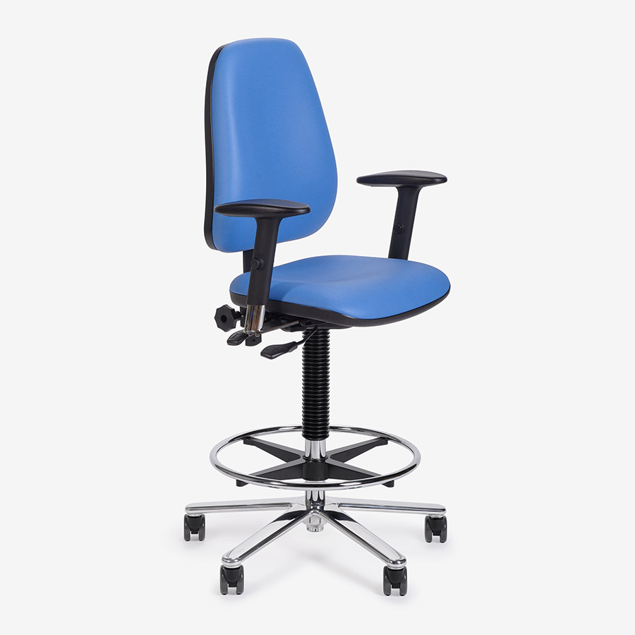Evora ergonomische werkstoel met hoge rugleunig en voetring