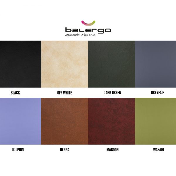 Kleurstalen Balergo Plus ergonomische balanskruk